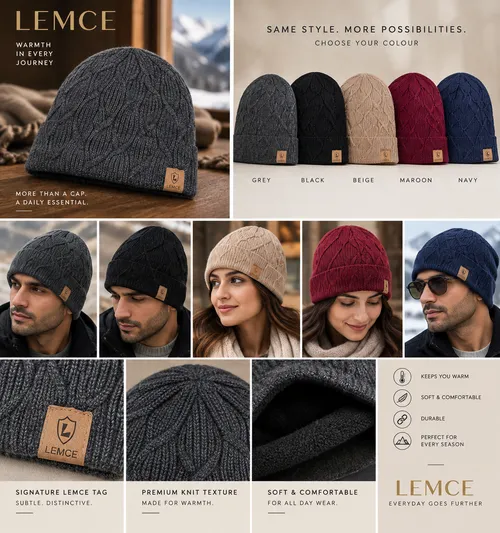 LEMCE Cable Knit Cap