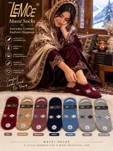 LEMCE Massi Classic women's cashmere-feel no-show socks in 7 colours with argyle knit texture