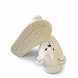 LEMCE Cloudstep cream plush bear slippers bottom sole and toe view showing textured outsole