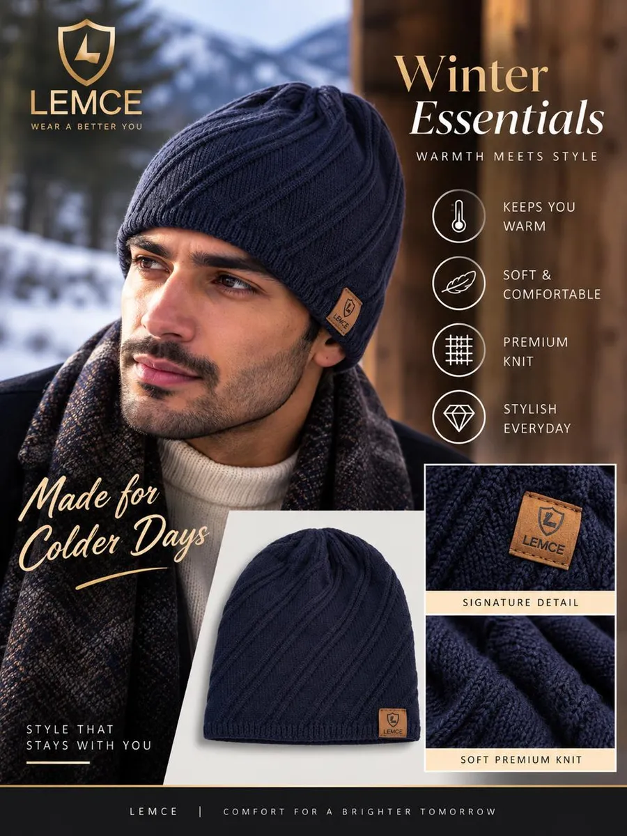 LEMCE Rib Knit Beanie